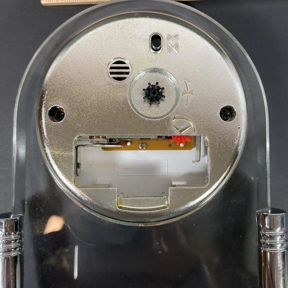 Howard Miller Discoverer World Arch Table Alarm Clock Desk Mantle Globe Silver
